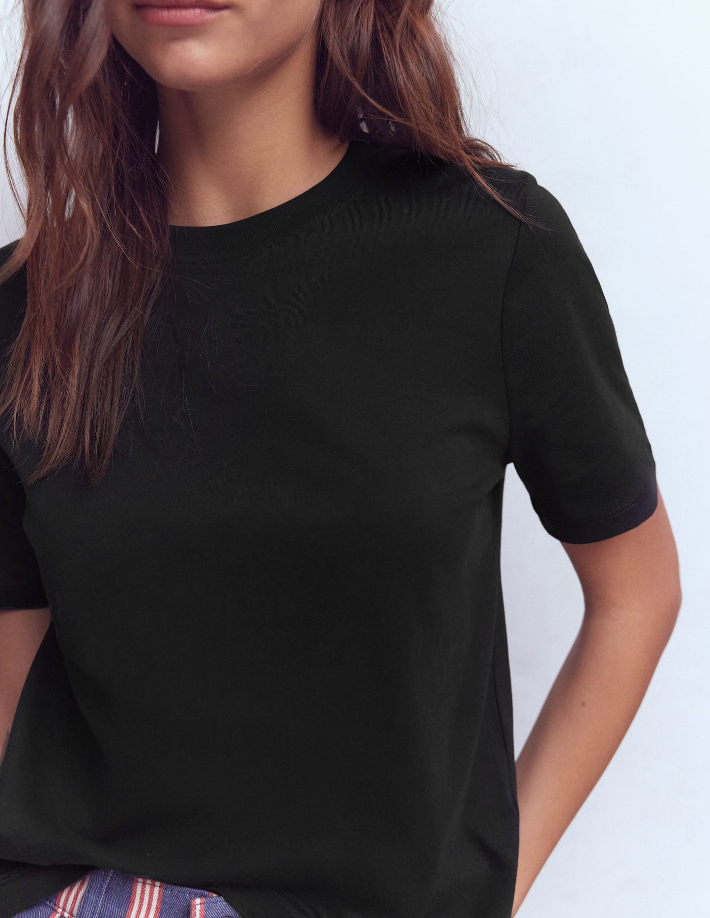 Cotton Crew Neck T-shirt-Black