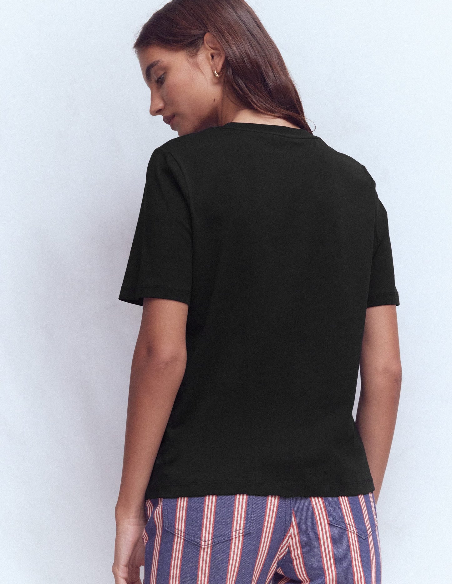 Cotton Crew Neck T-shirt-Black