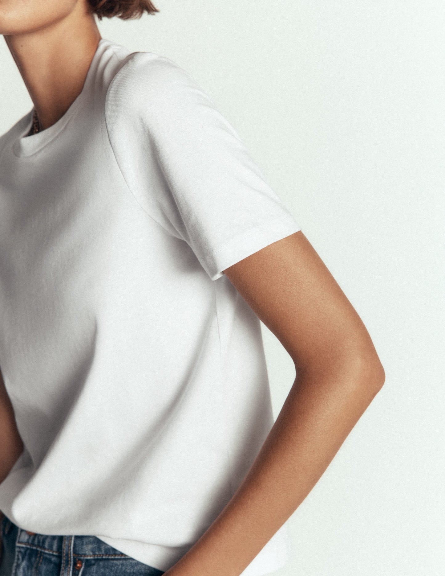 Cotton Crew Neck T-shirt-White