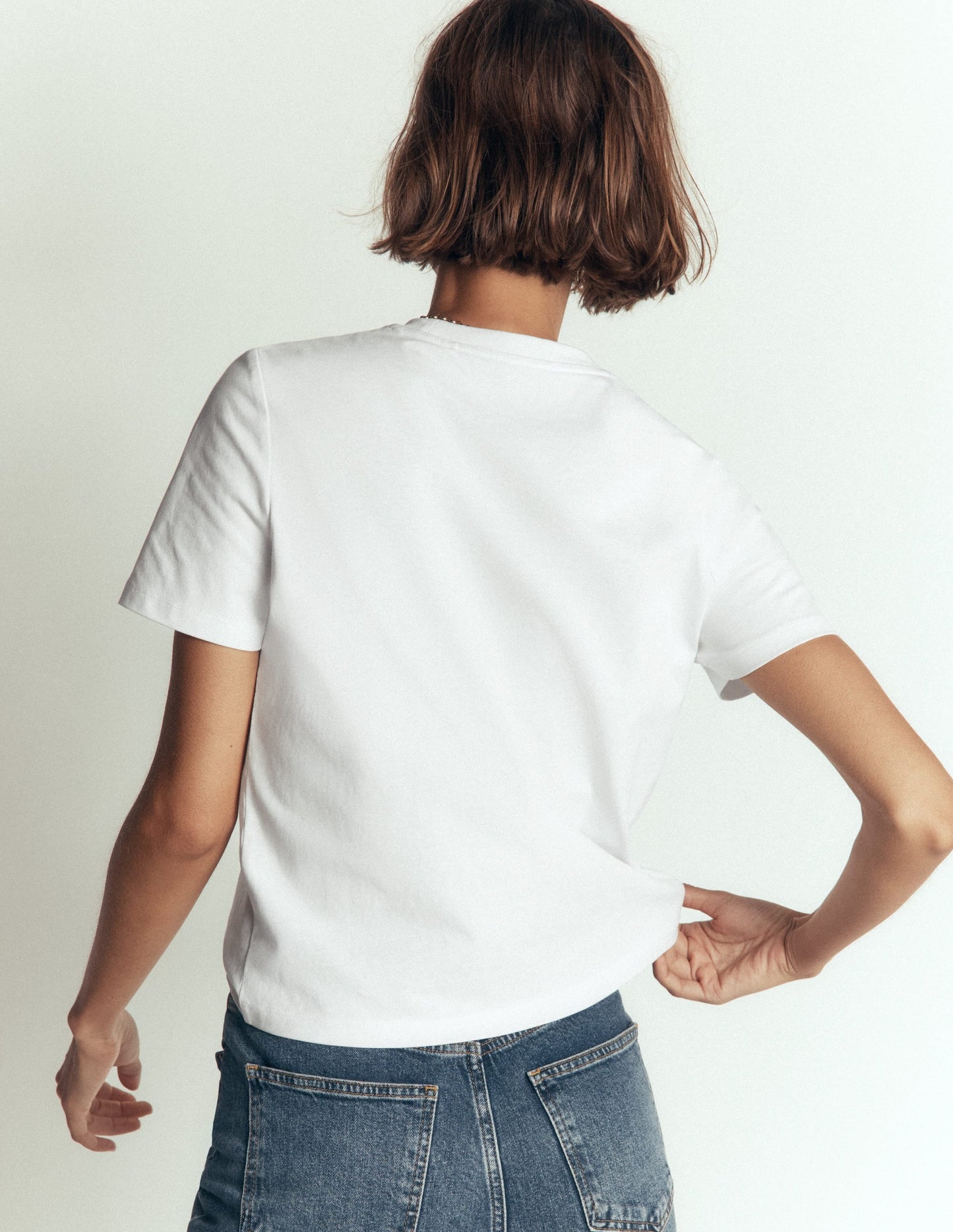 Cotton Crew Neck T-shirt-White