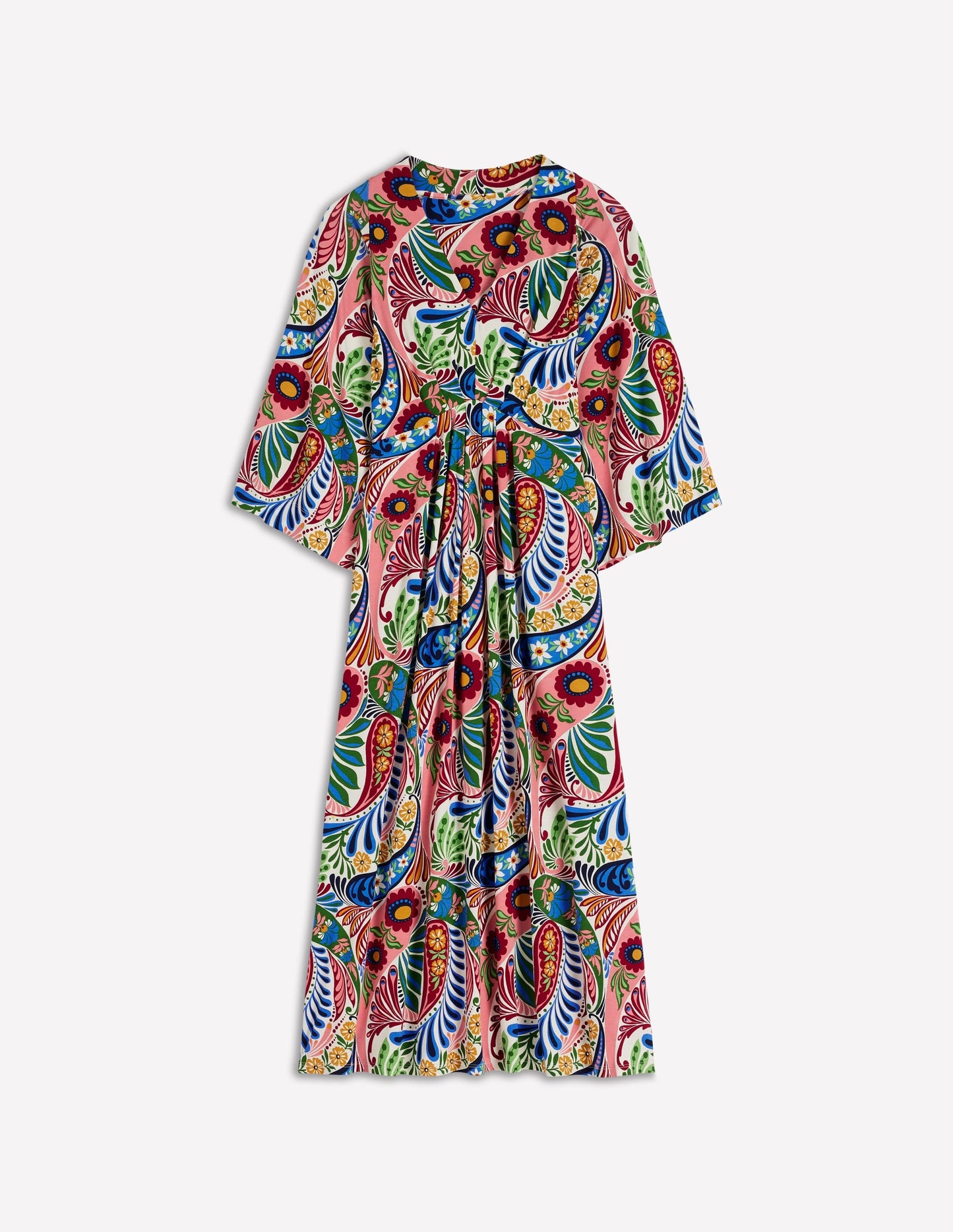 Nell Kimono Midi Jersey Dress-Multi, Enchanted Paisley