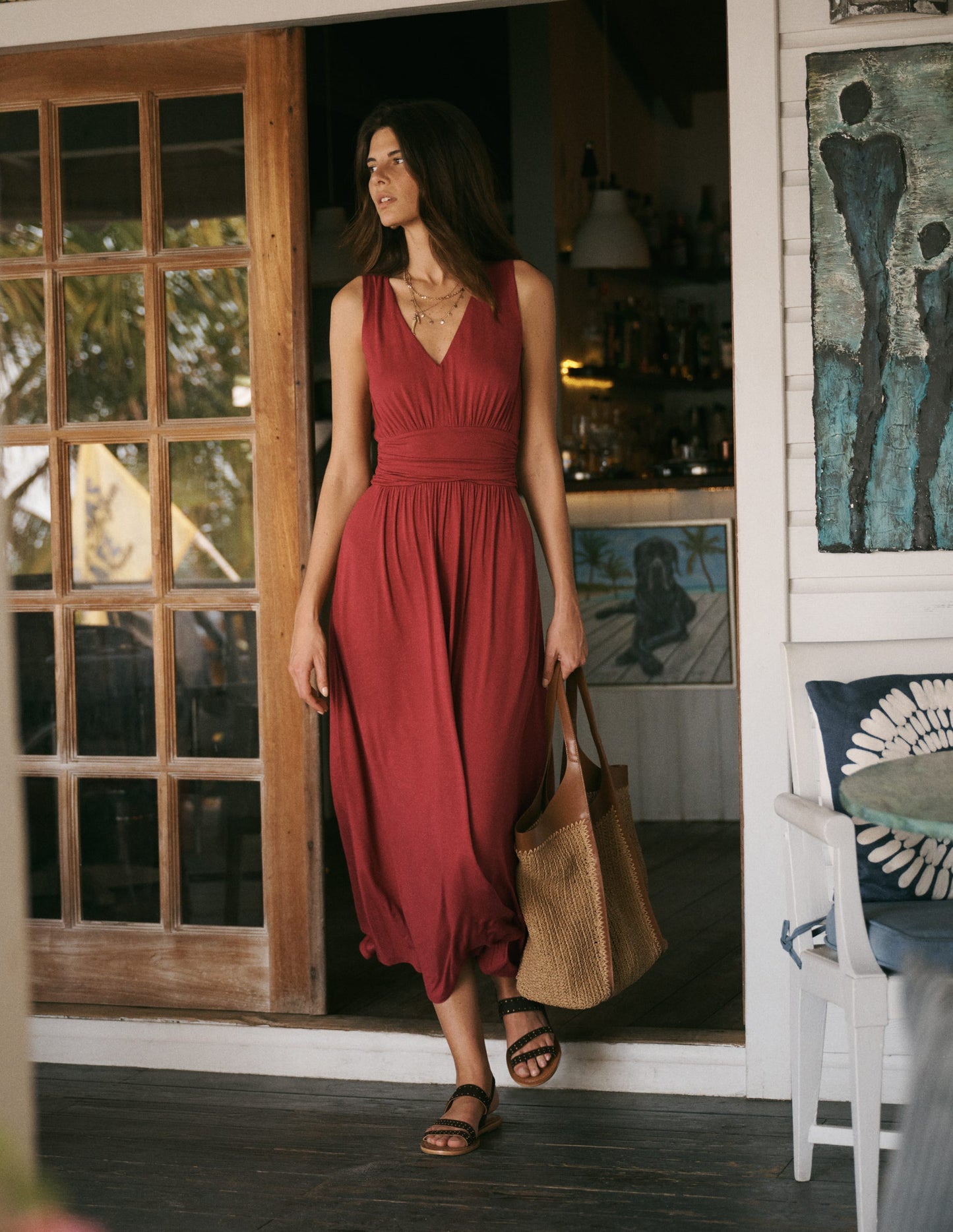 Elodie Jersey Maxi Dress-Rich Chestnut