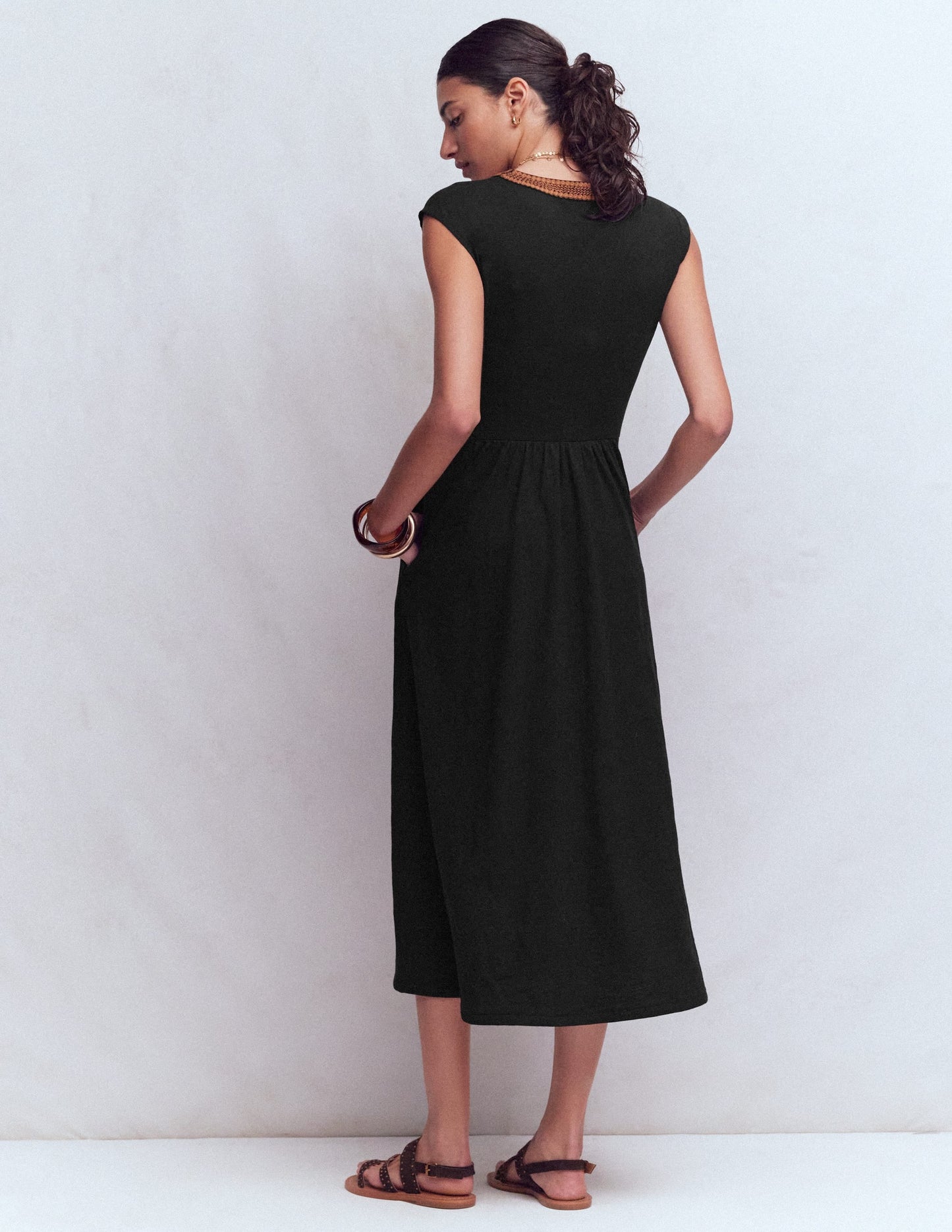 May Jersey Midi Dress-Black