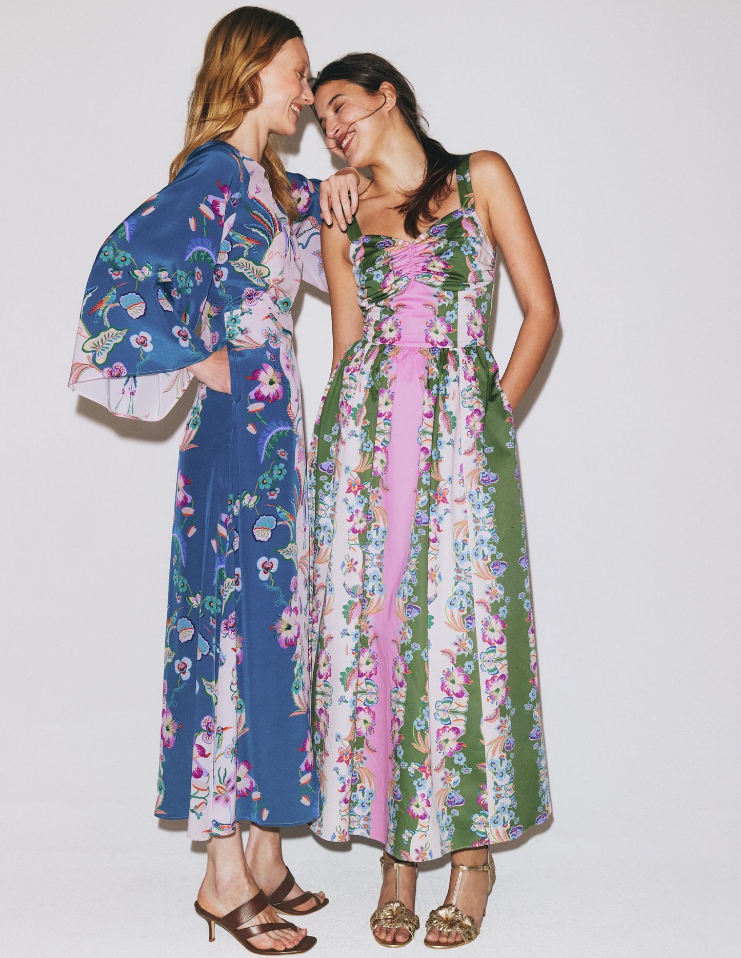 Angel Sleeve Boat Neck Dress-Tourmaline Blue, Orchid Canopy