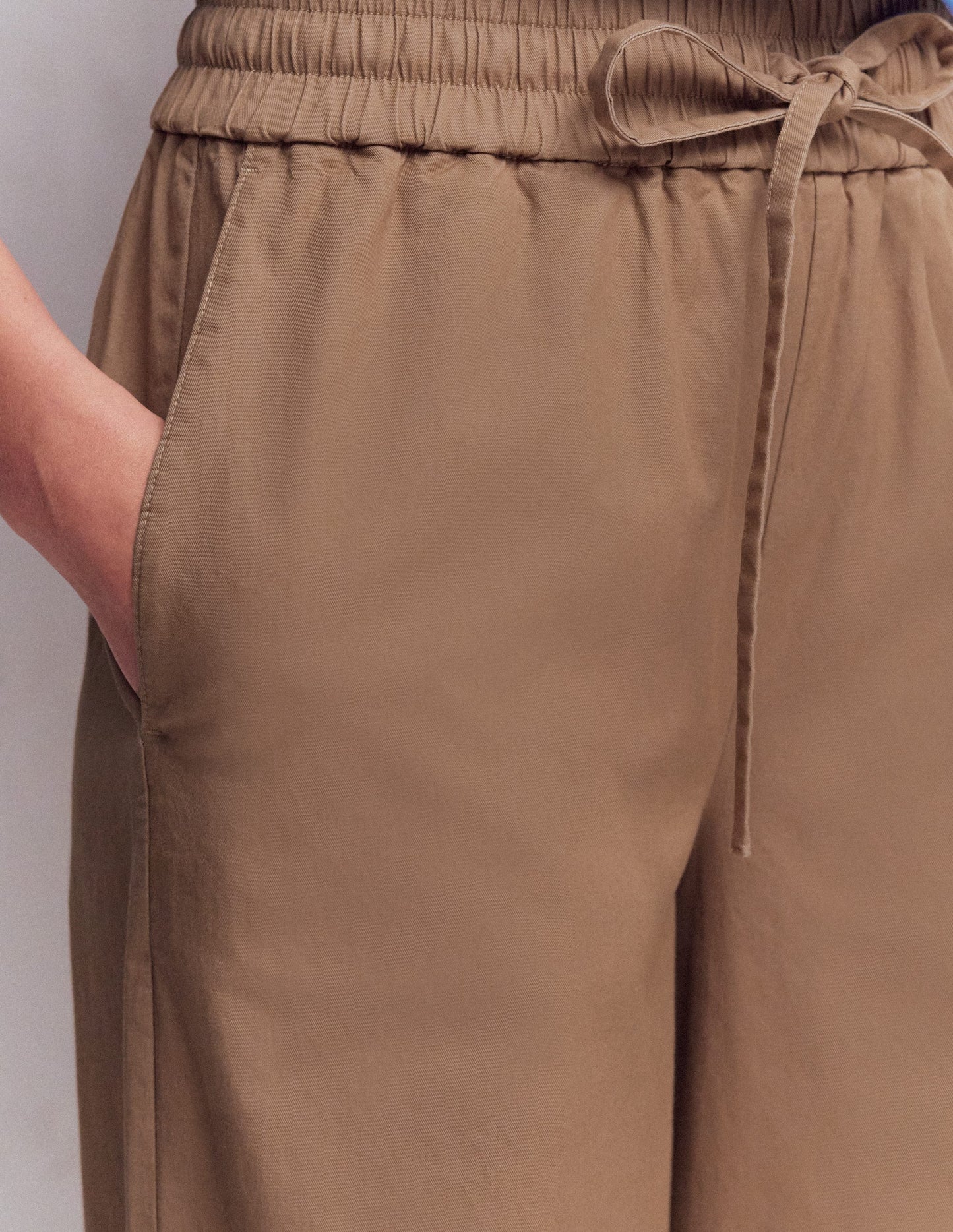 Greenwich Tie Waist Trousers-Cappuccino