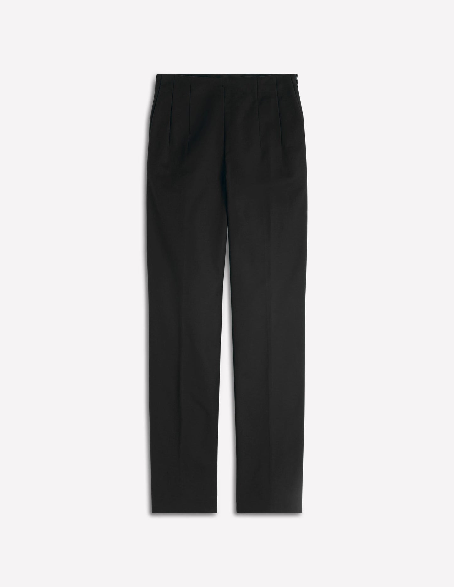 Slim Leg Cotton Trousers-Black