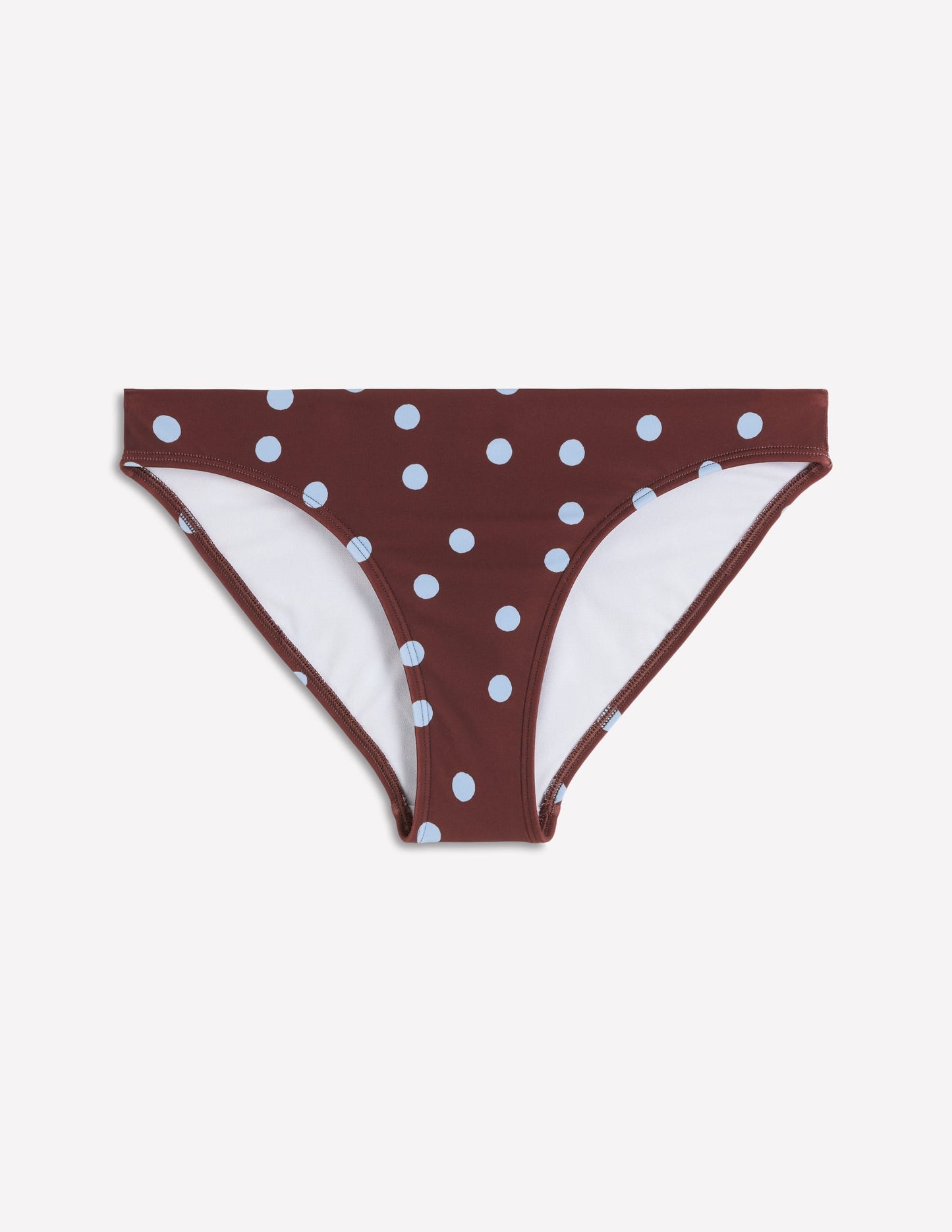 Classic Bikini Bottoms-Chocolate, Blue Painted Dot