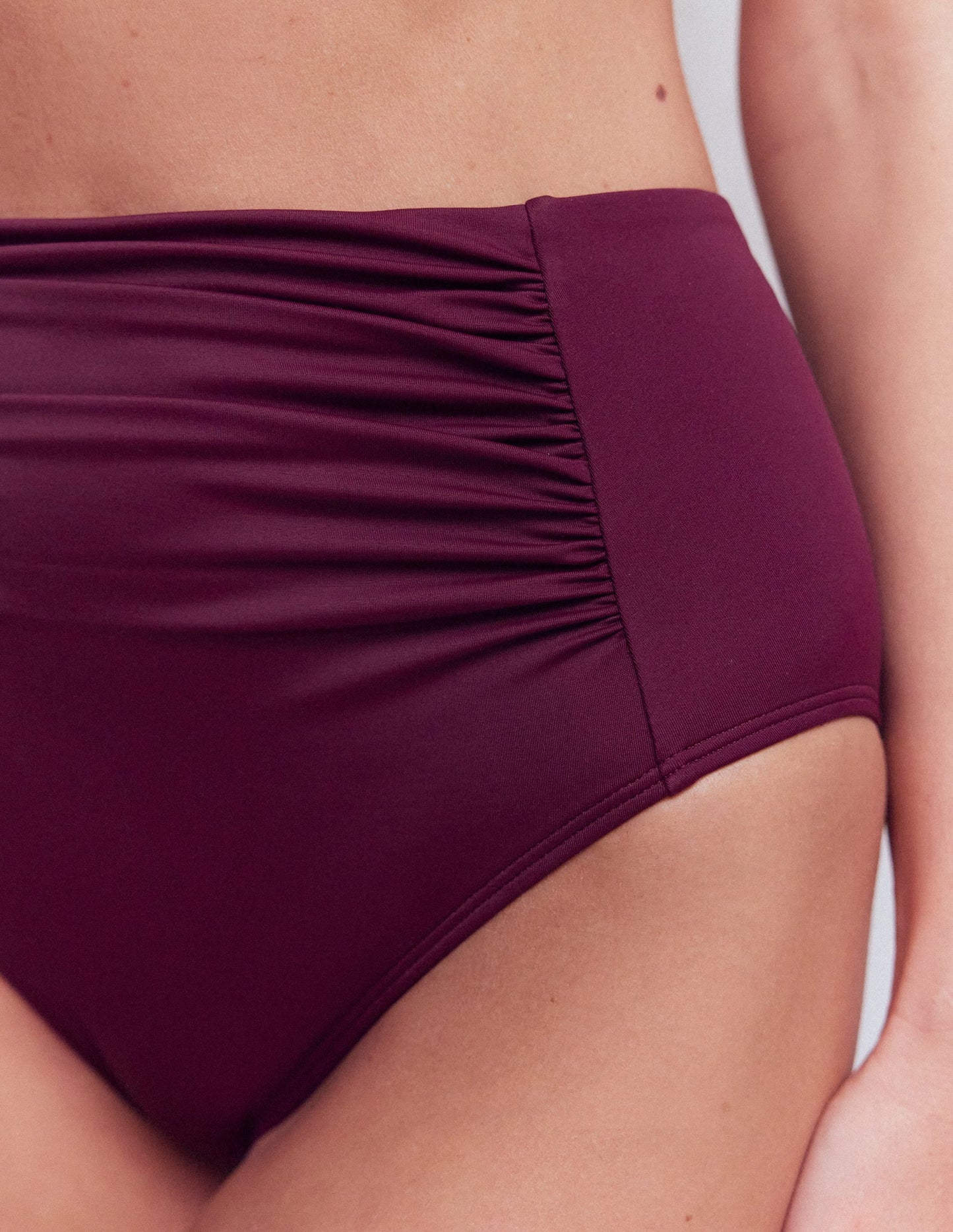 Kythira Ruched Bikini Bottoms-Chocberry