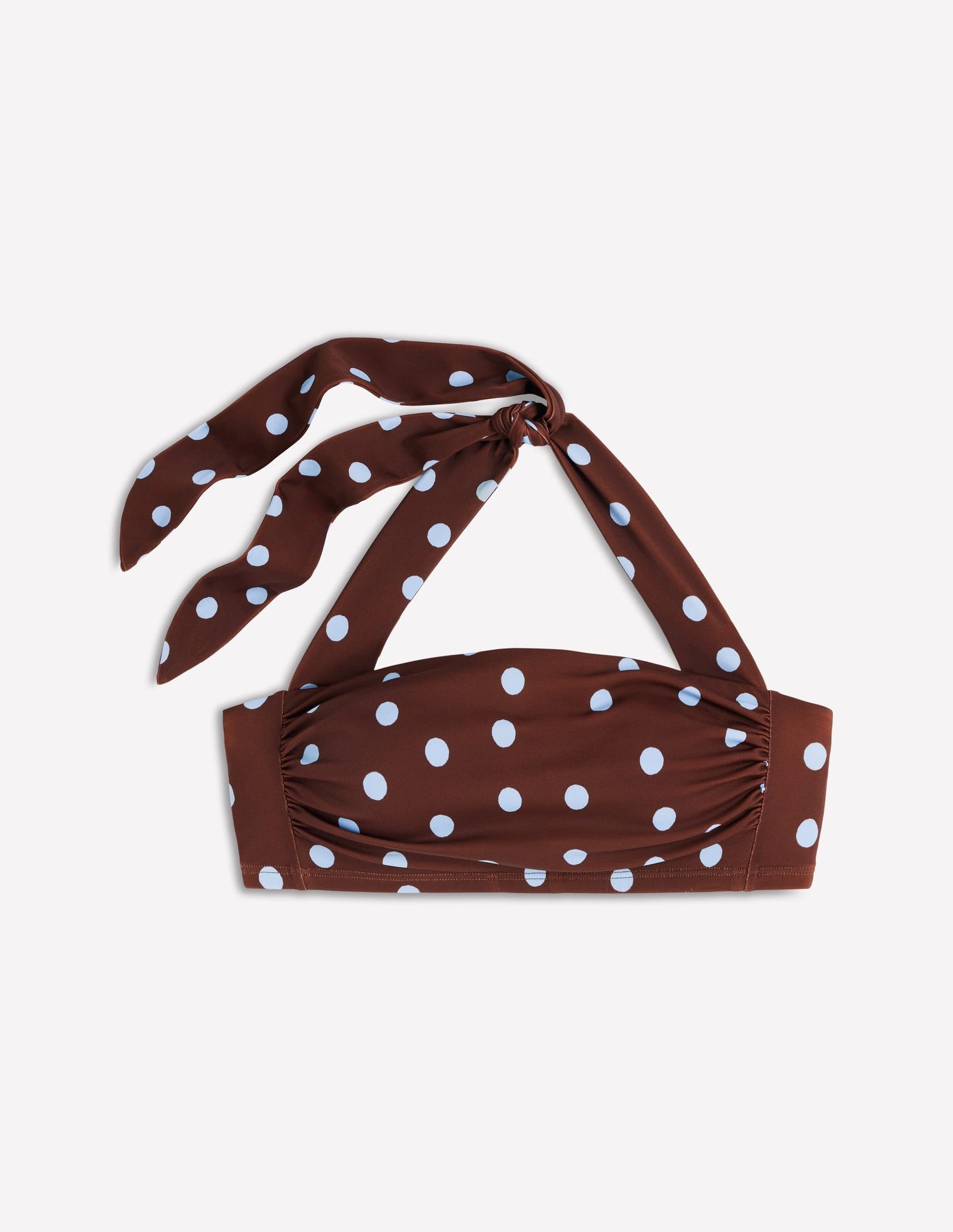 Kythira Ruched Bikini Top-Brown Spot