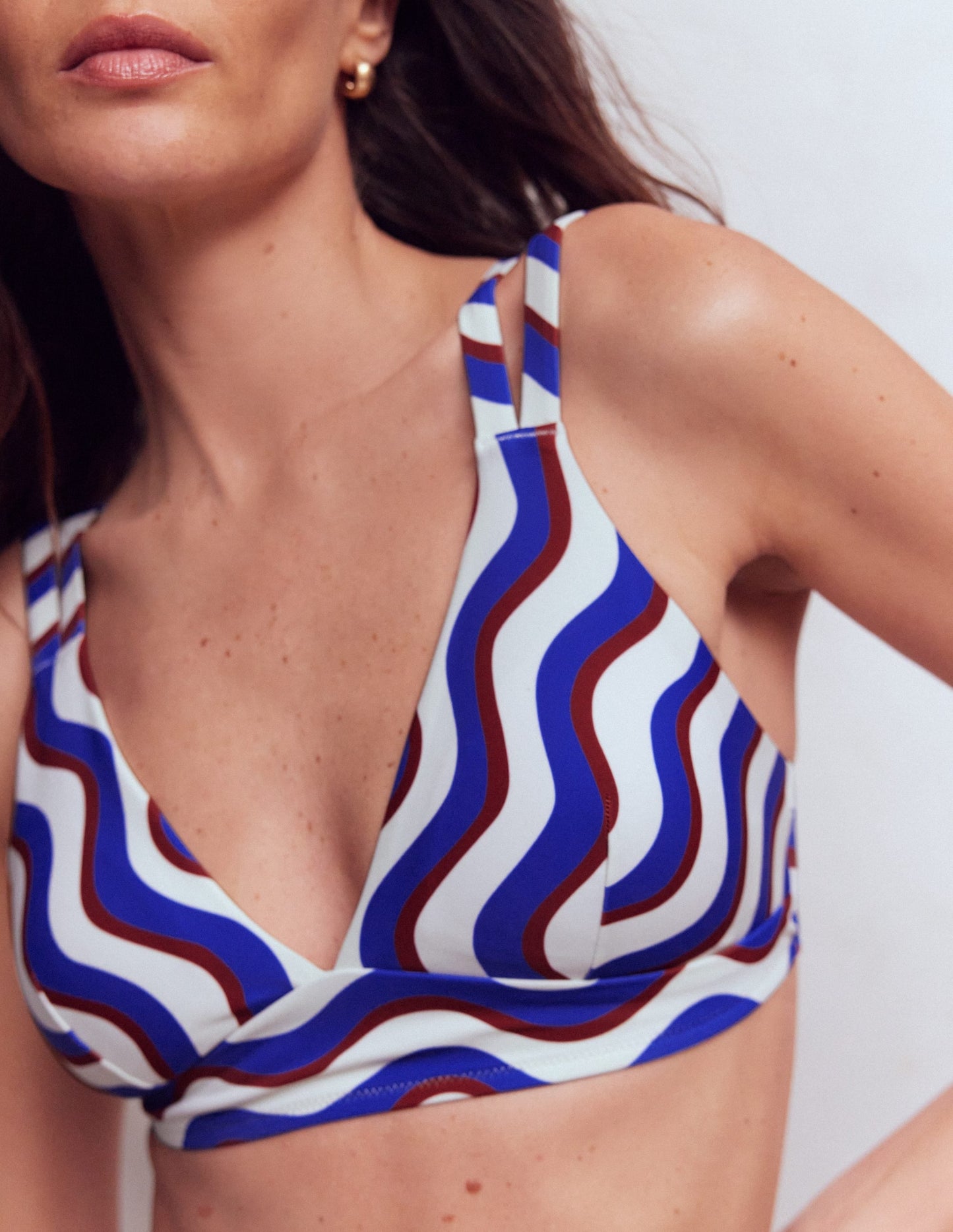Arles Bikini Top-Multi, Wavy Stripe
