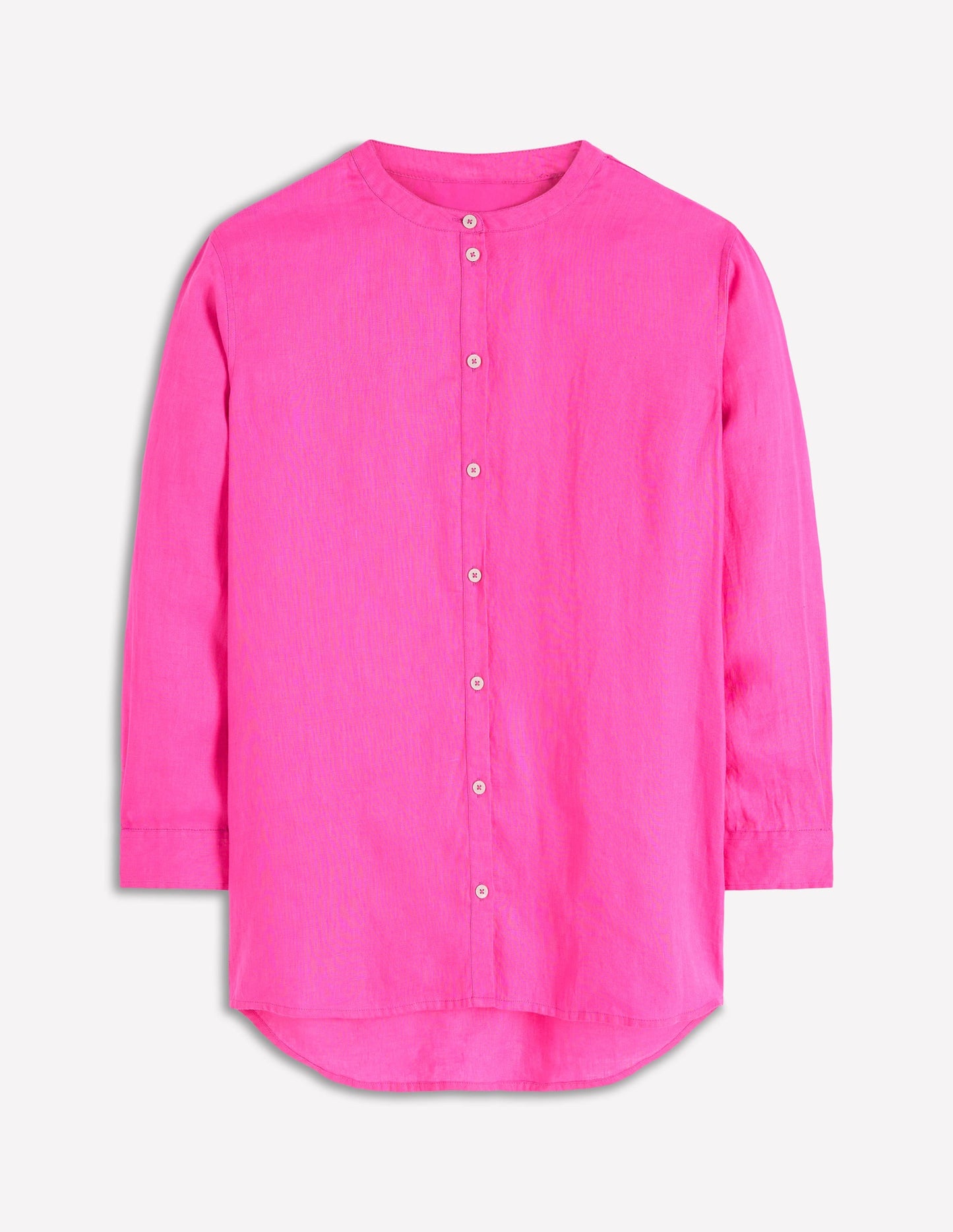 Longline Linen Shirt-Pop Pansy