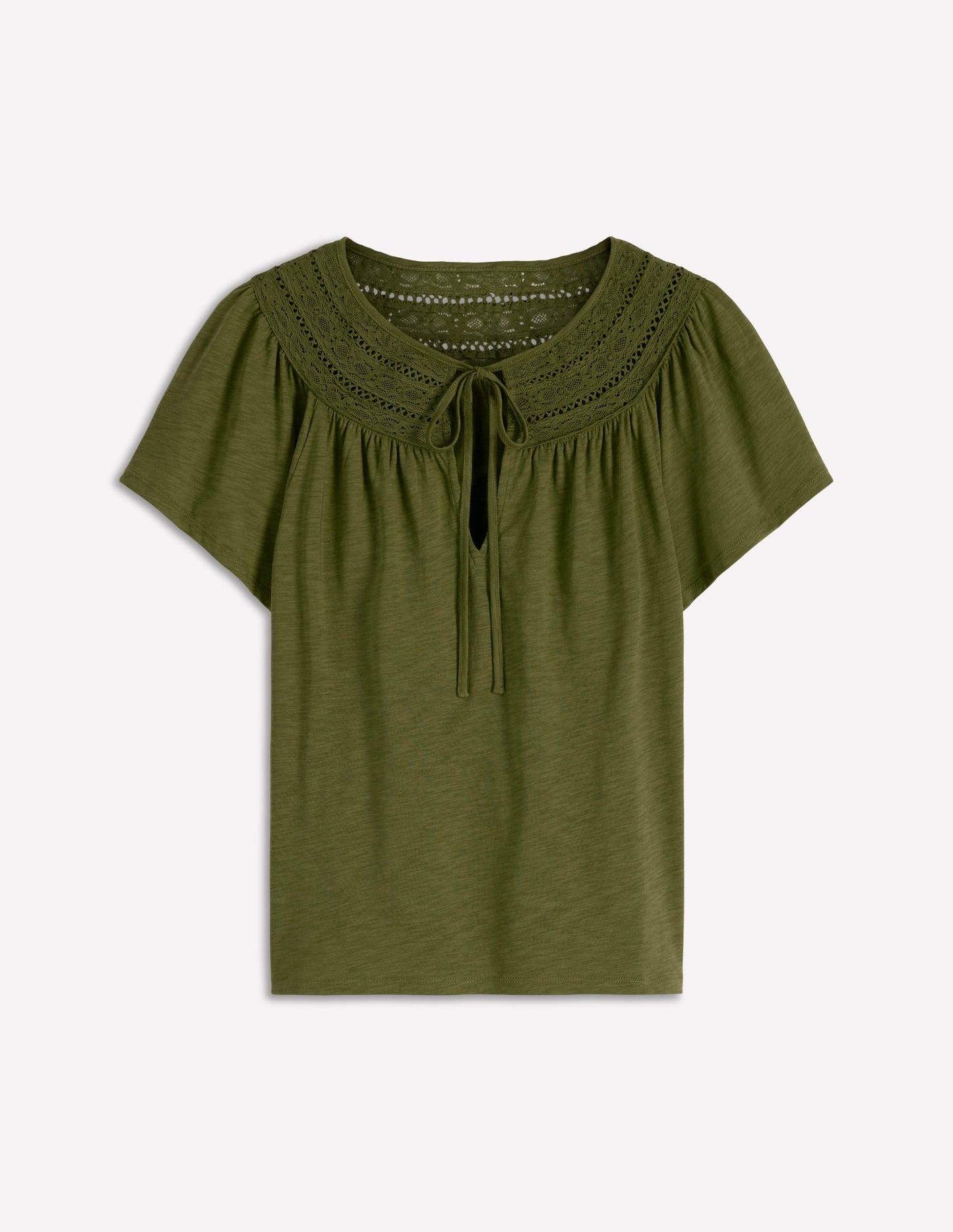 Edi Trim Detail T-shirt-Olive