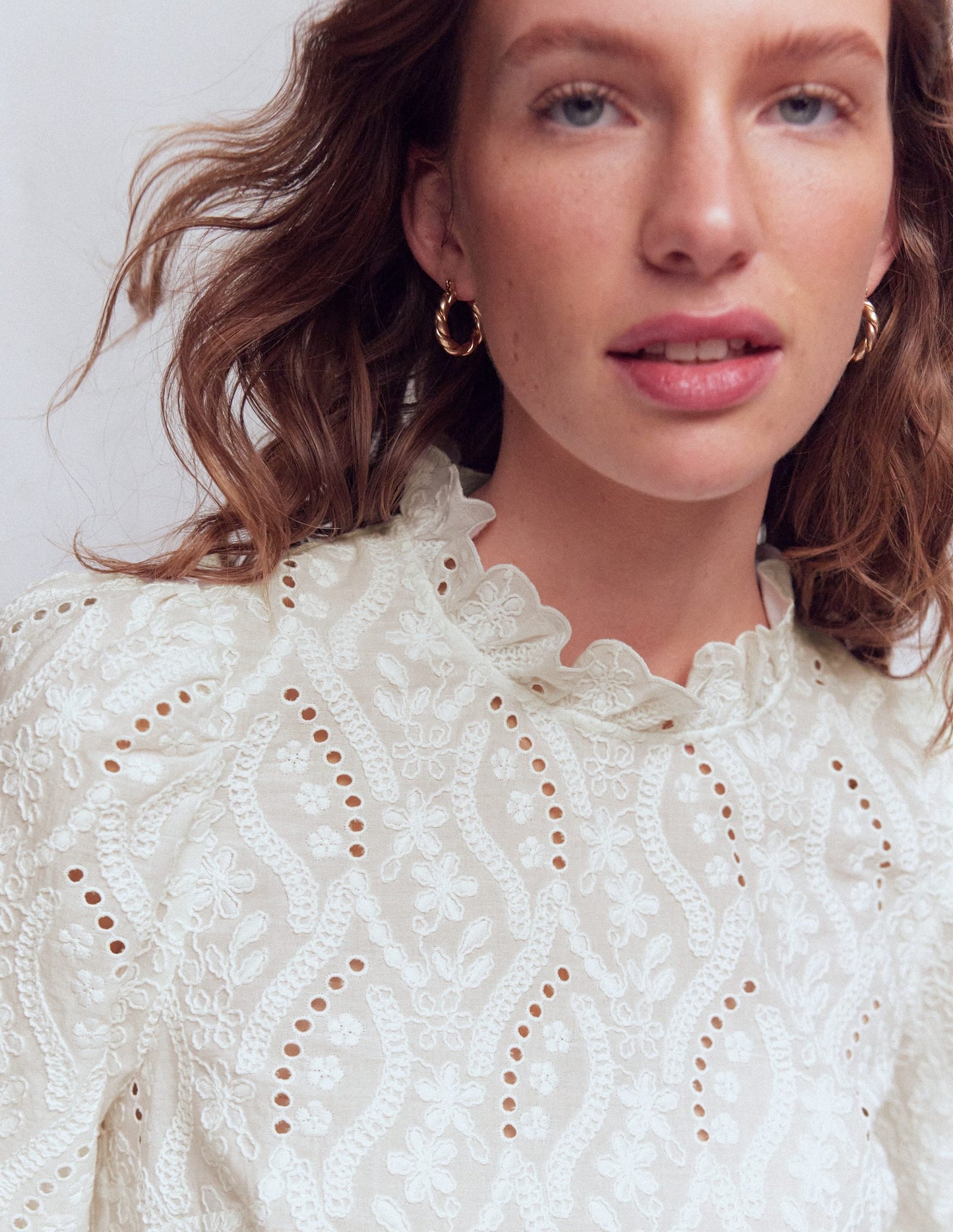 Puff Sleeve Interest Top-Ivory