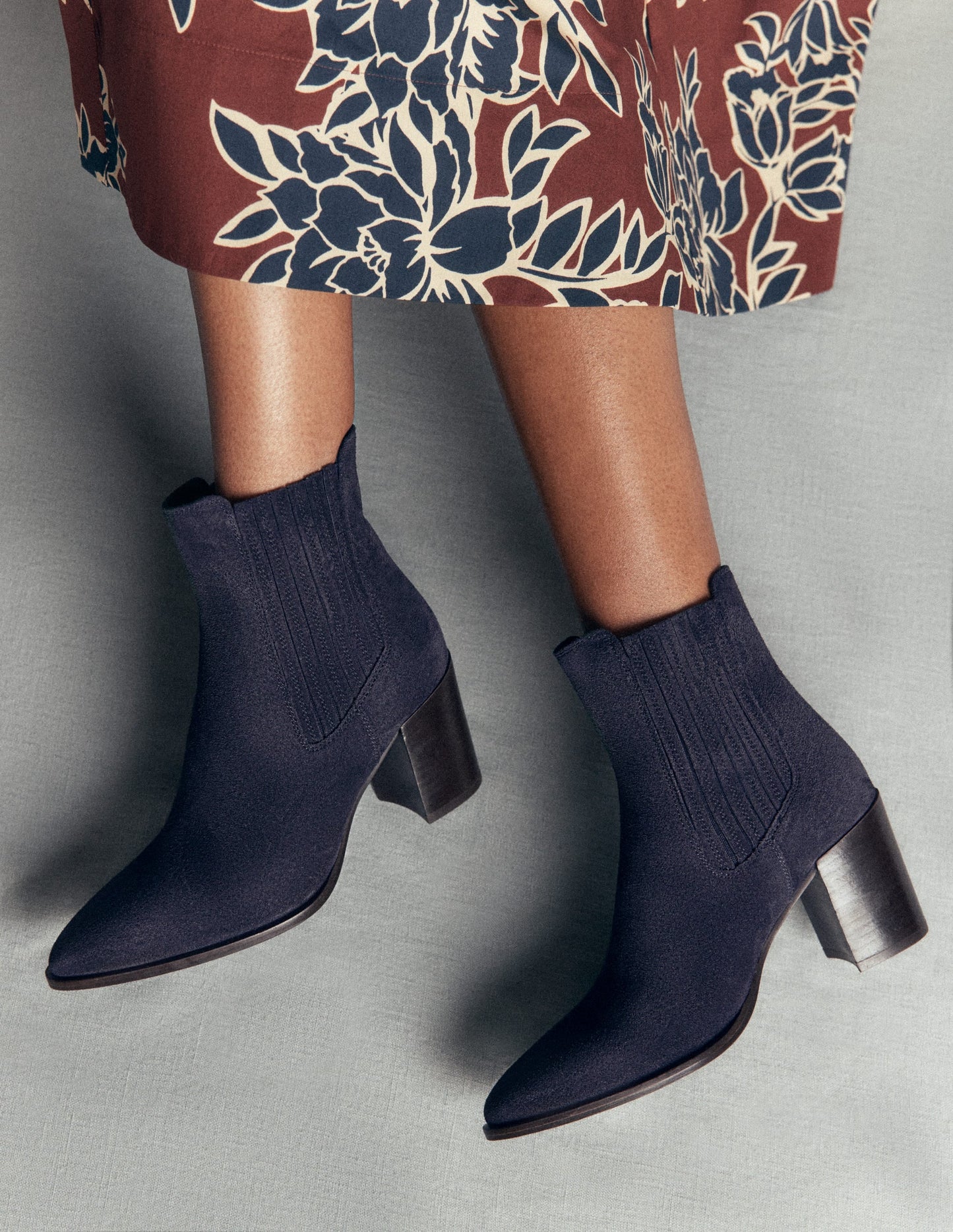 Point Casual Ankle Boots-Dark Navy