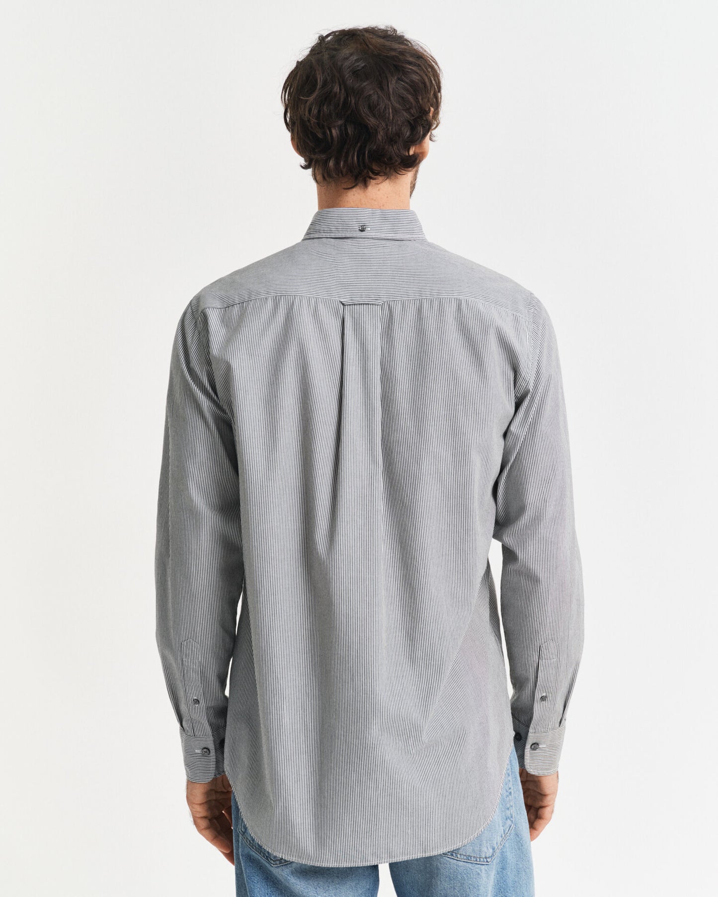 Chemise en popeline à rayures banquier classiques coupe droite