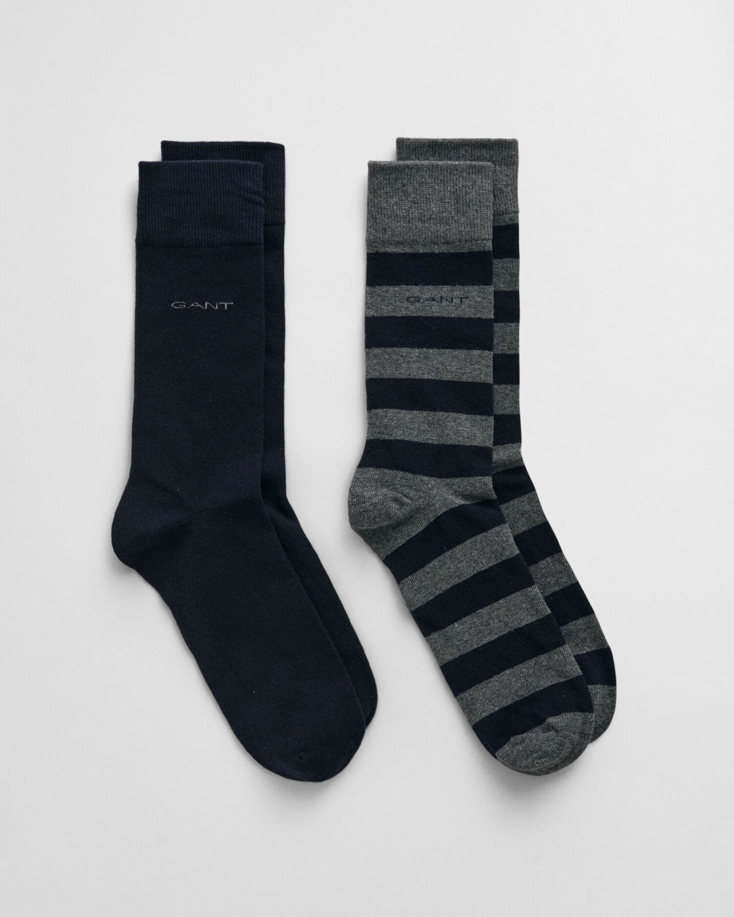 2er-Pack Gestreifte & Uni-Socken