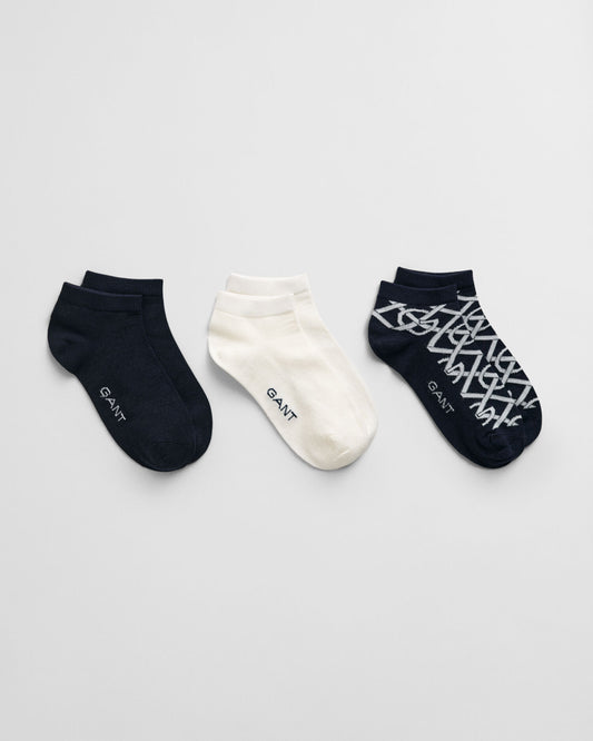 Chaussettes basses à monogramme – paquet de 3