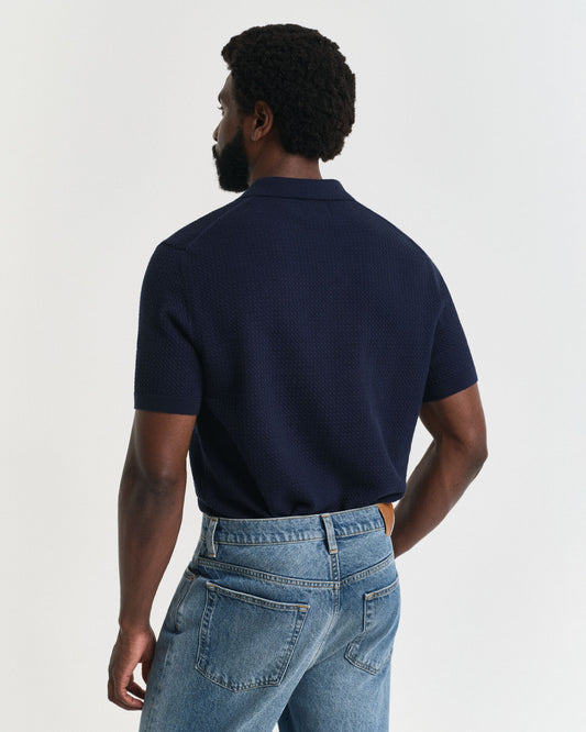 Polo en coton texturé