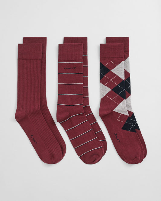 Chaussettes Ardoise et Rayées, Paquet de 3