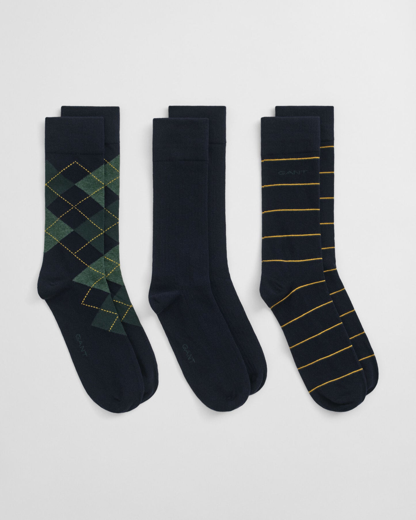 3er-Pack Argyle- & Streifensocken