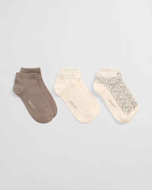 Lot de 3 paires de chaussettes monogramme hauteur cheville