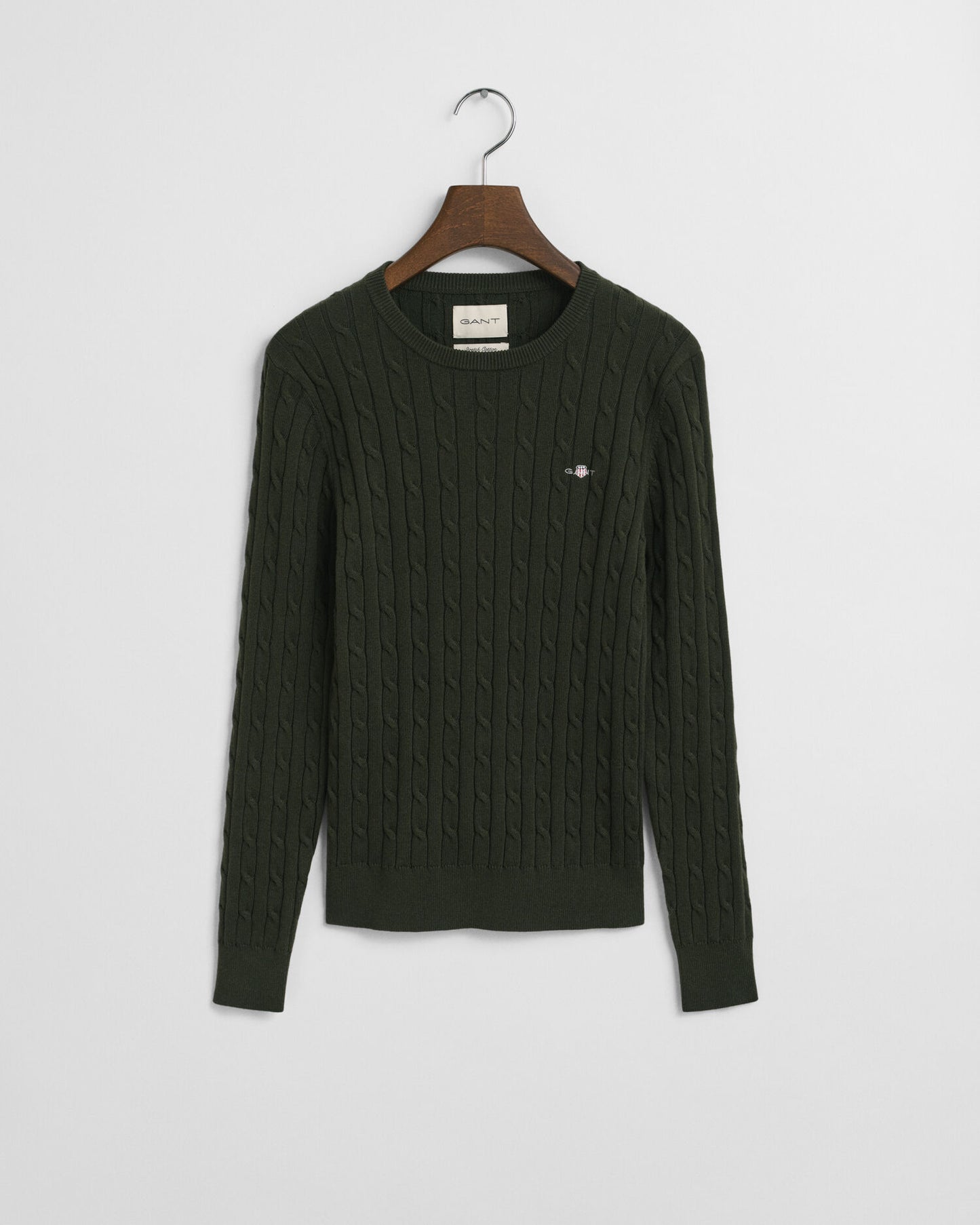 Pull Ras du Cou en Maille Torsadée en Coton Extensible