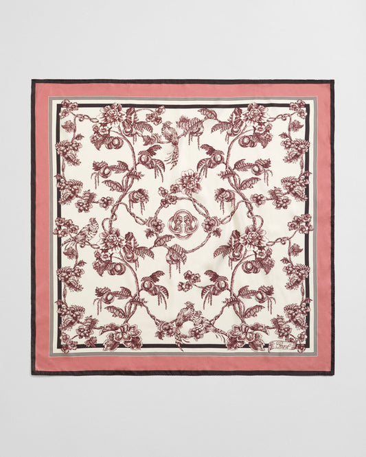 Foulard en soie imprimé arbres
