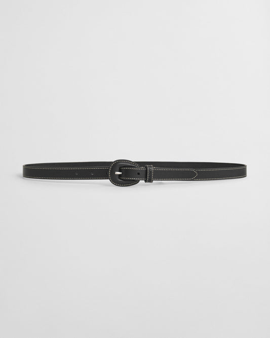 Ceinture à boucle recouverte de cuir