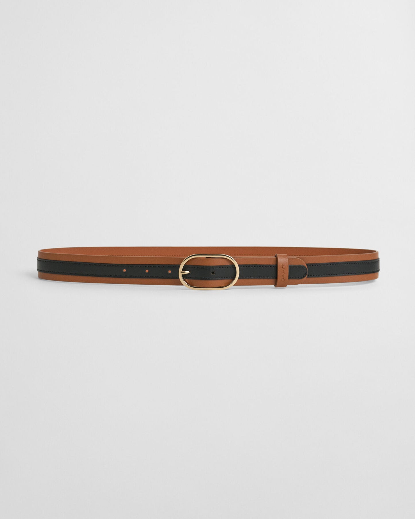 Ceinture en cuir rayée