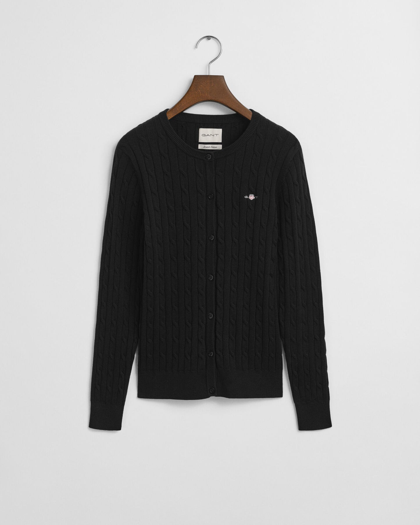 Cardigan aus Stretch-Baumwolle mit Zopfmuster
