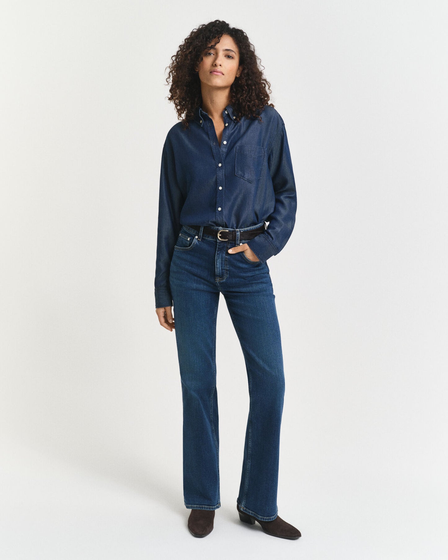 Chemise Indigo Coupe Décontractée