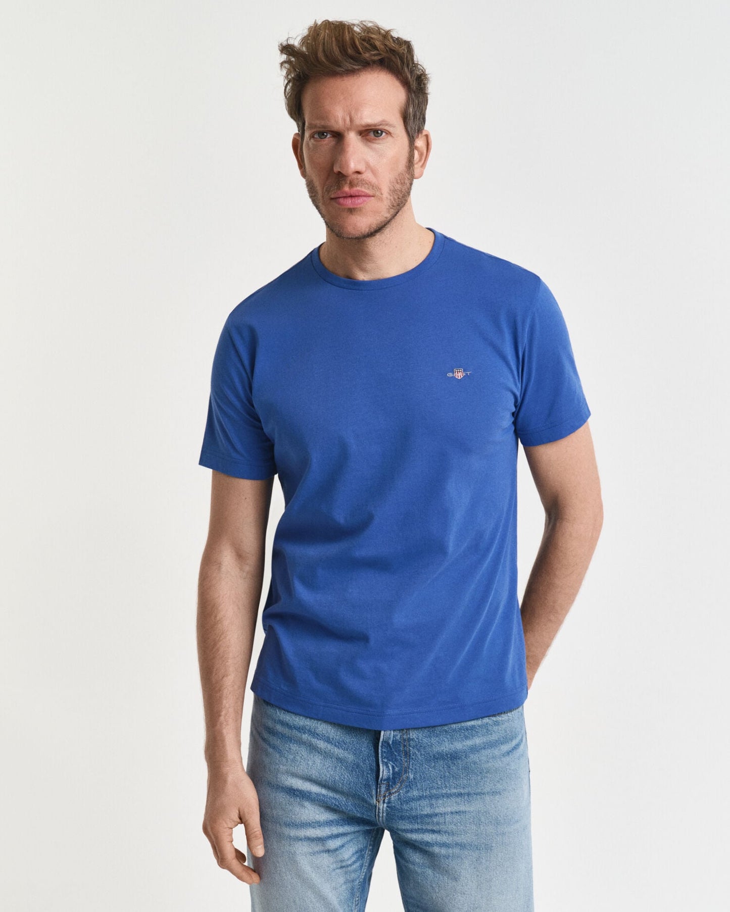 T-shirt Regular Coupe Droite avec Écusson