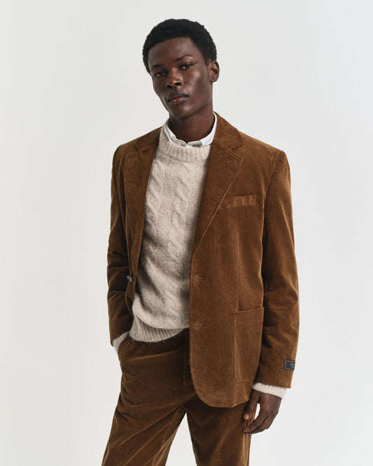 Blazer en velours côtelé coupe droite