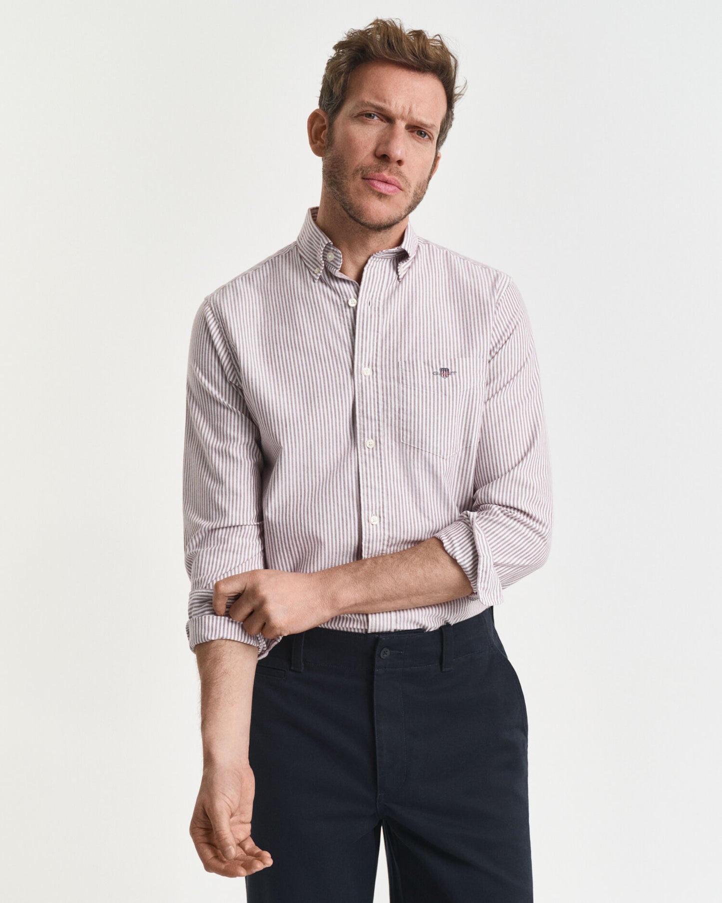 Regular Fit Oxford-Hemd mit Banker-Streifen