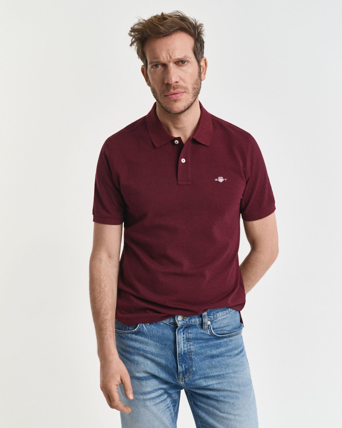 Regular Fit Shield Pique Polohemd