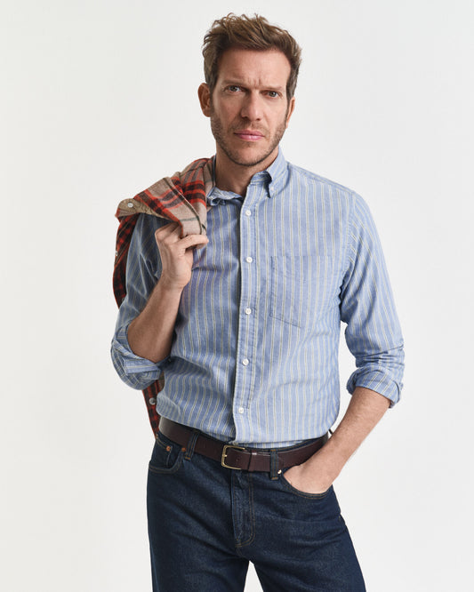 Regular Fit Striped Archive Oxford Shirt