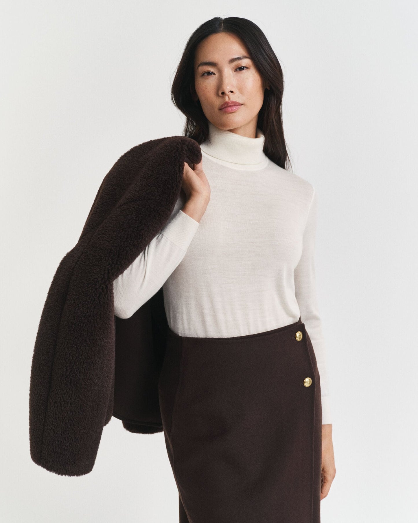 Rollkragenpullover aus extrafeiner Merinowolle