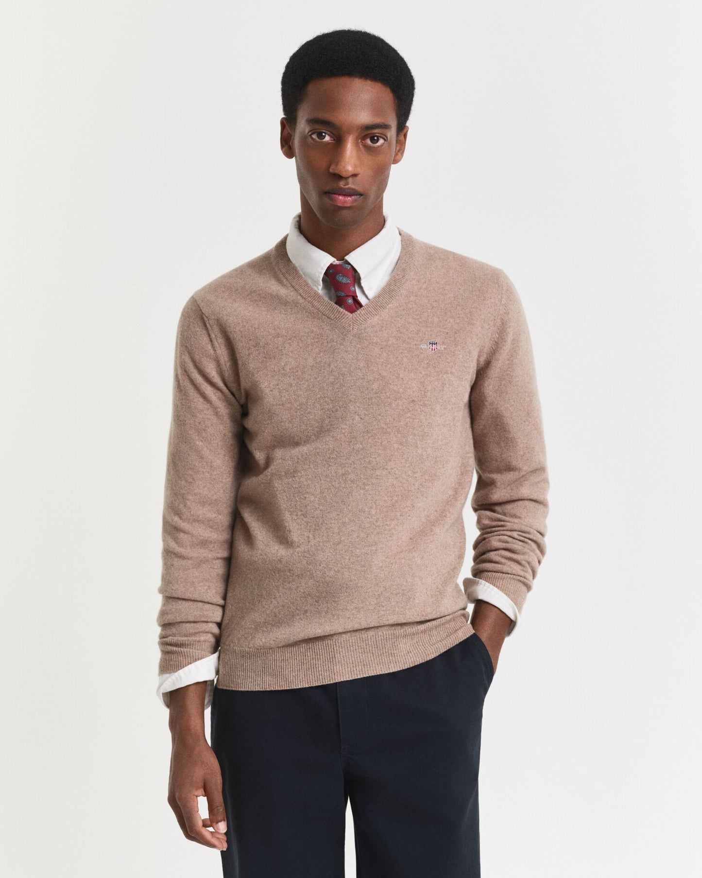 Superfeiner Lambswool V-Pullover