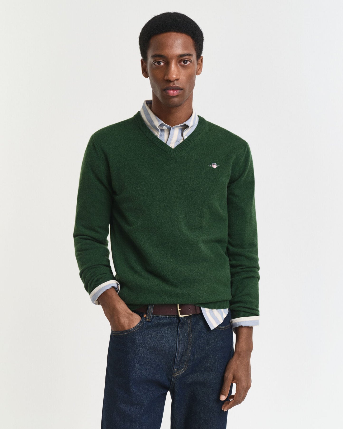 Superfeiner Lambswool V-Pullover