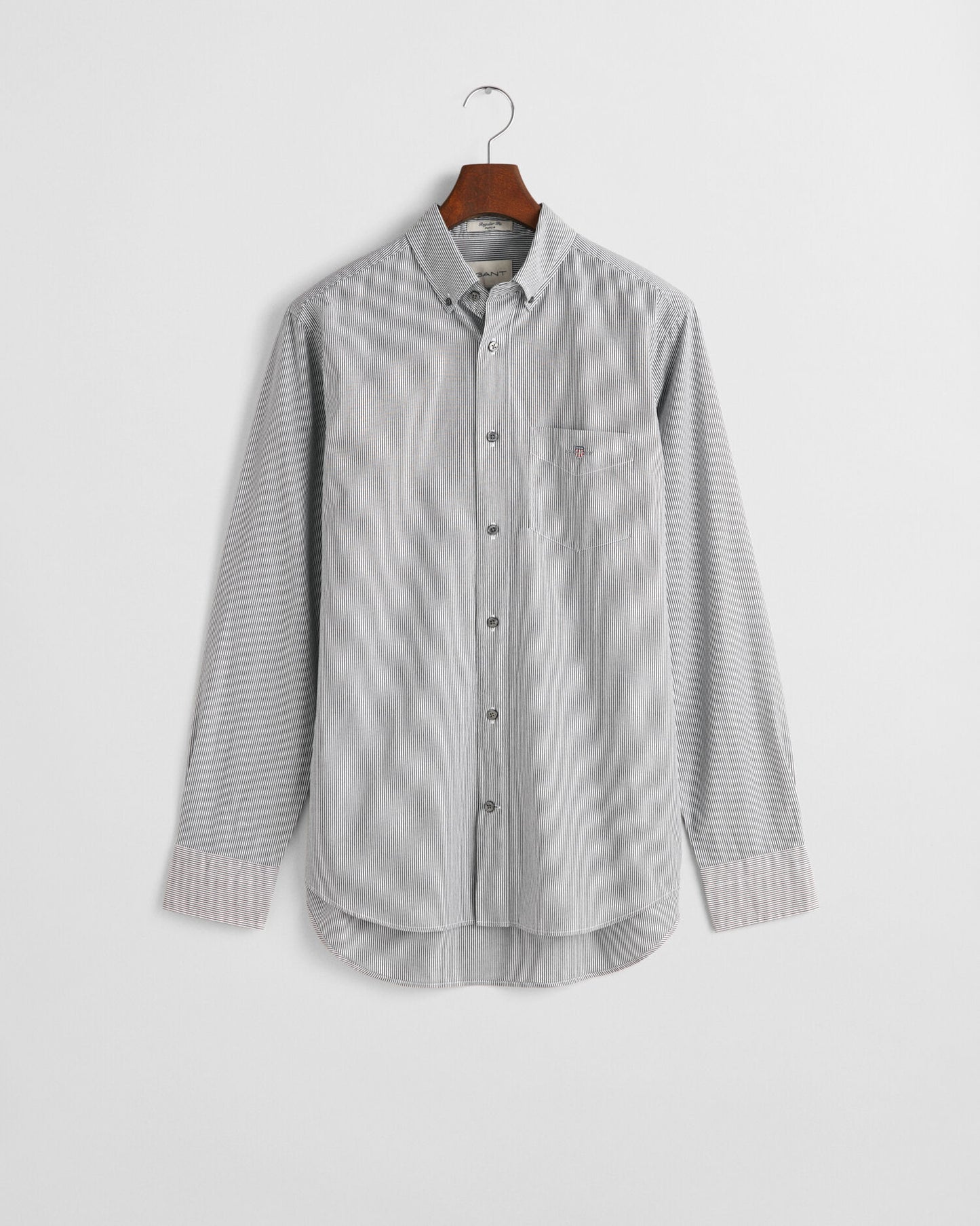 Chemise en popeline à rayures banquier classiques coupe droite