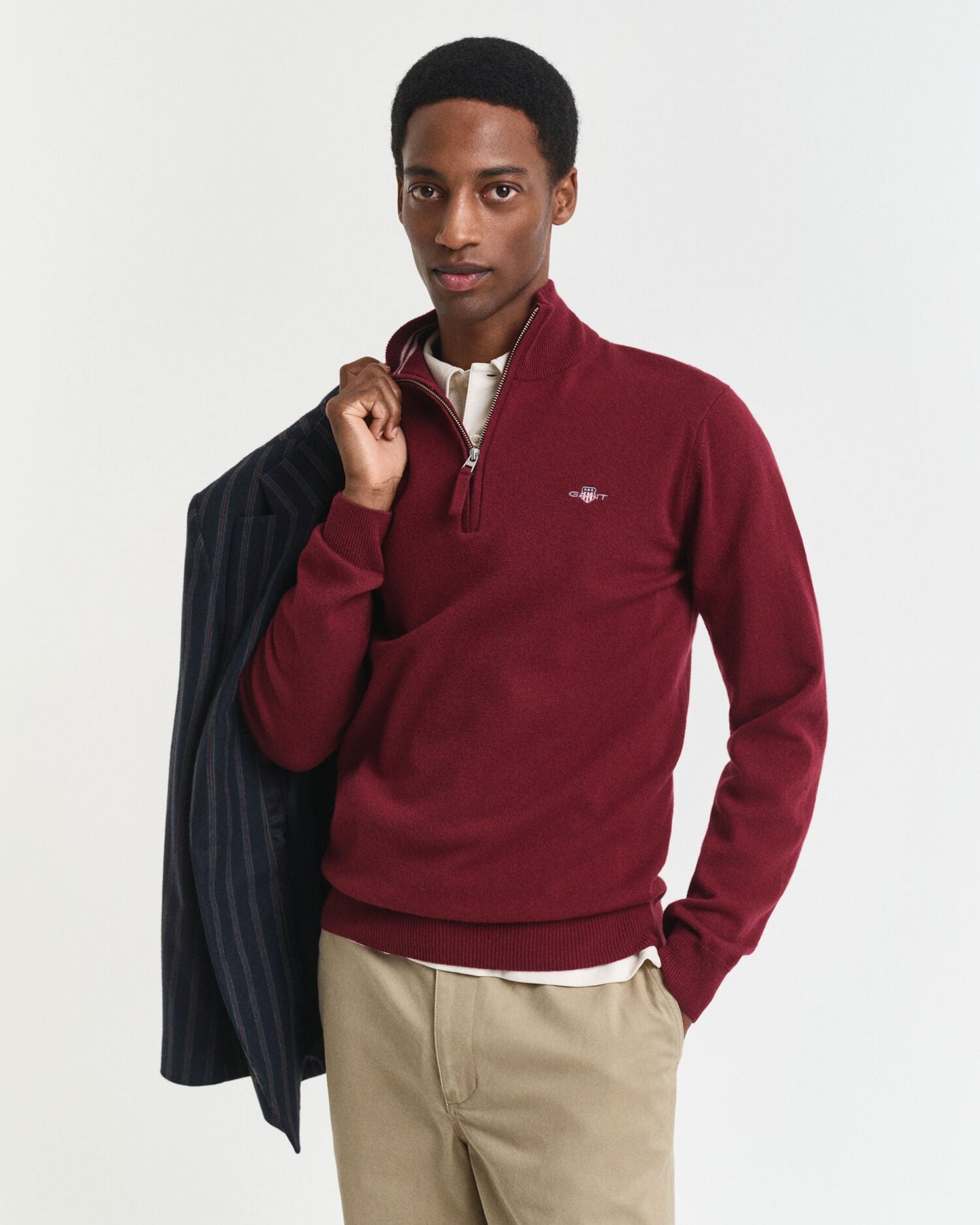 Pull en demi-zip en lambswool superfine
