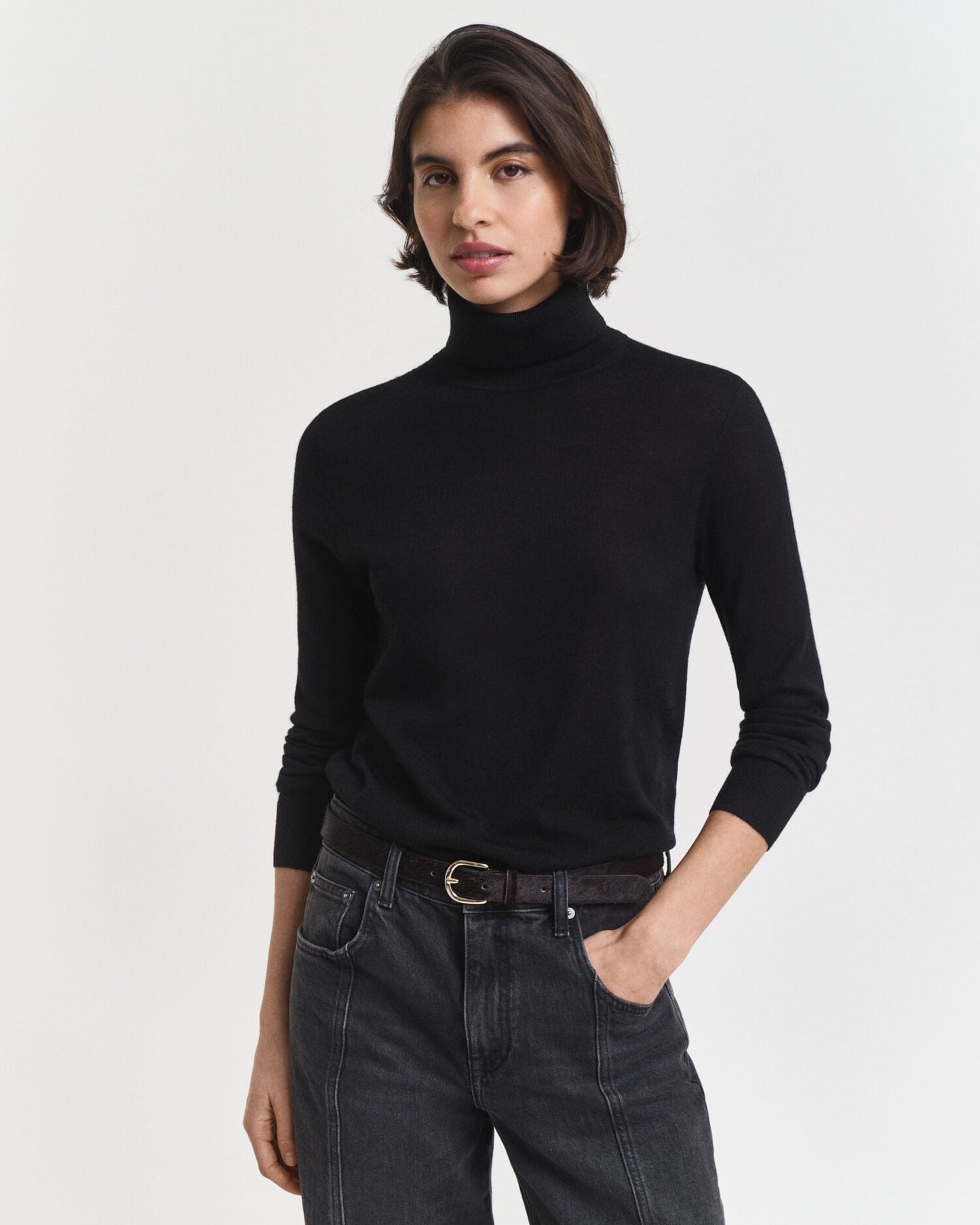 Rollkragenpullover aus extrafeiner Merinowolle