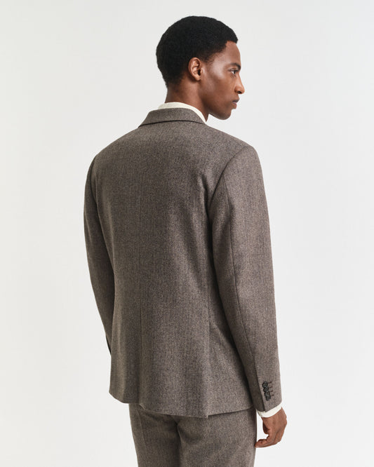 Veste de costume en flanelle à chevrons coupe ajustée