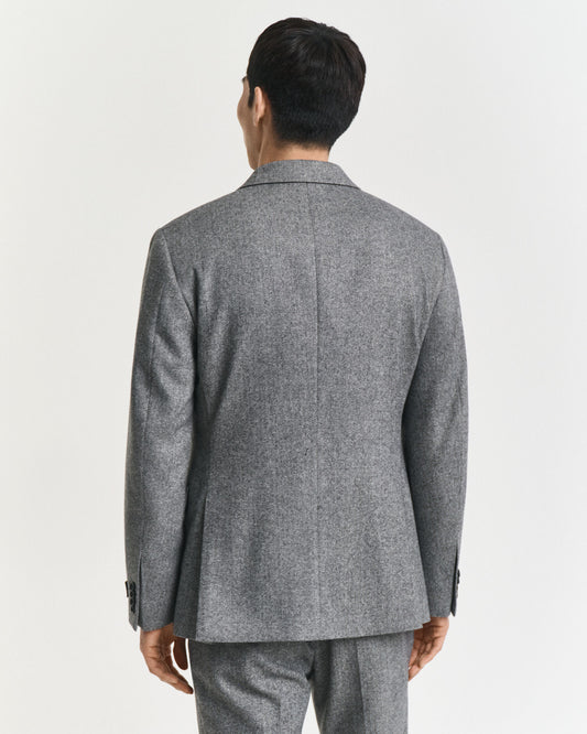 Veste de costume en flanelle à chevrons coupe slim