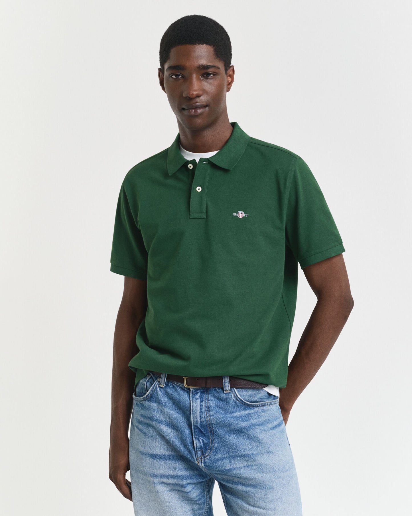 Regular Fit Piqué-Poloshirt mit Schild
