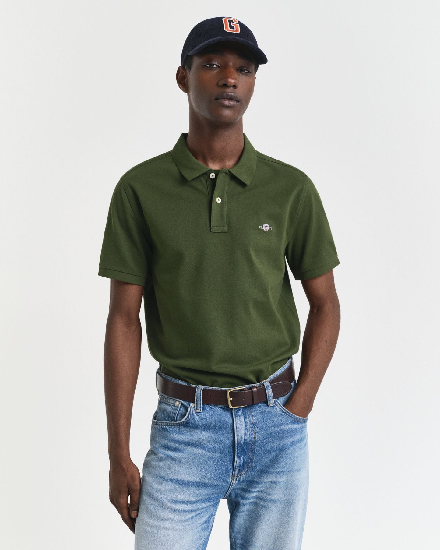 Regular Fit Piqué-Poloshirt mit Schild