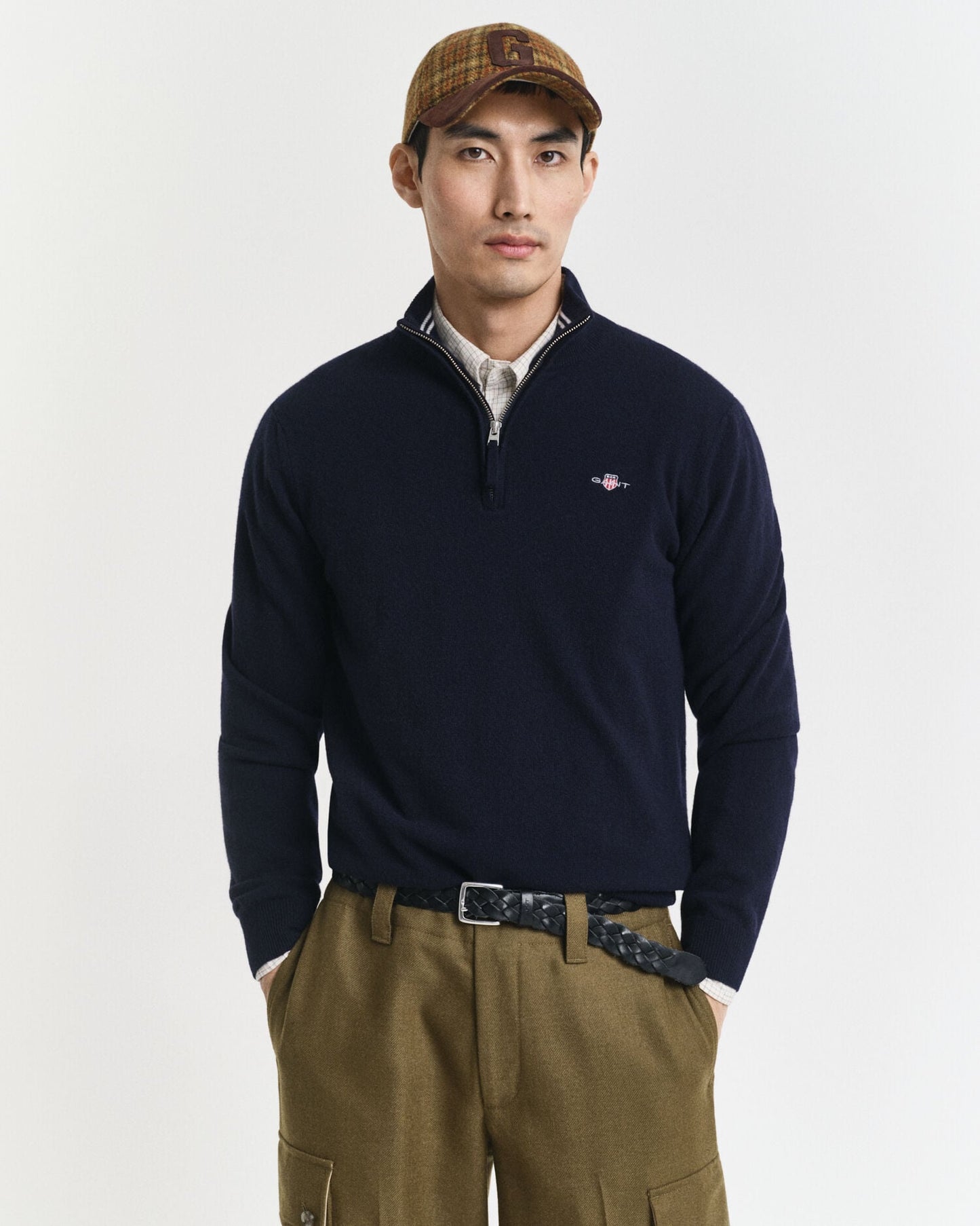 Pull en demi-zip en lambswool superfine