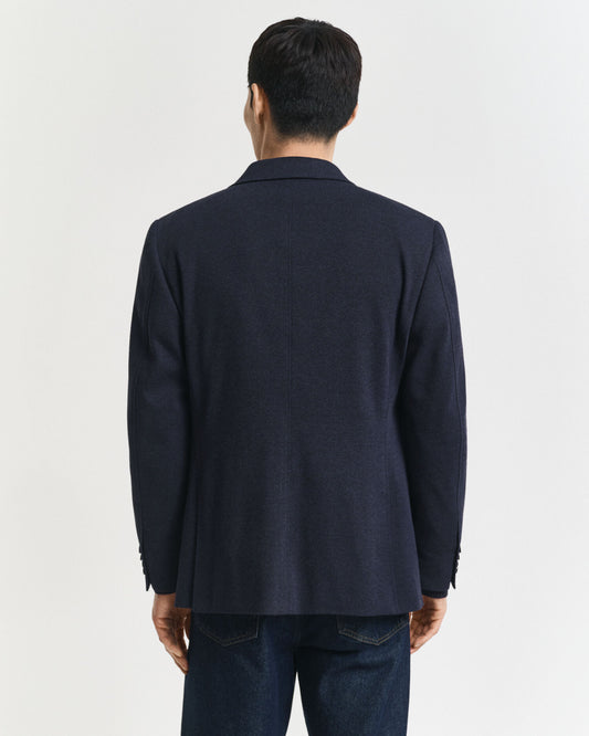 Blazer en jersey piqué bicolore coupe ajustée