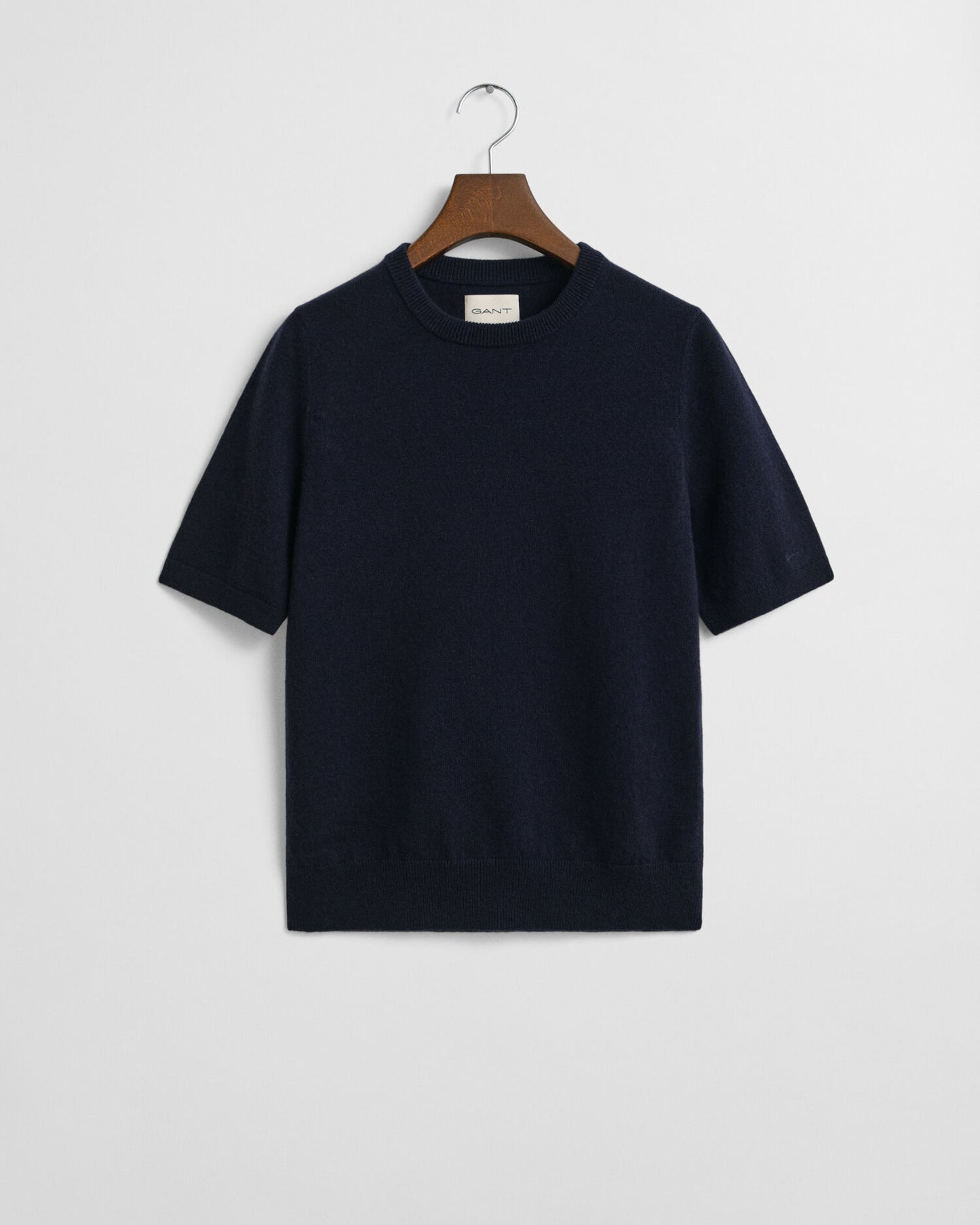 Pull ras-du-cou à manches courtes en lambswool superfin