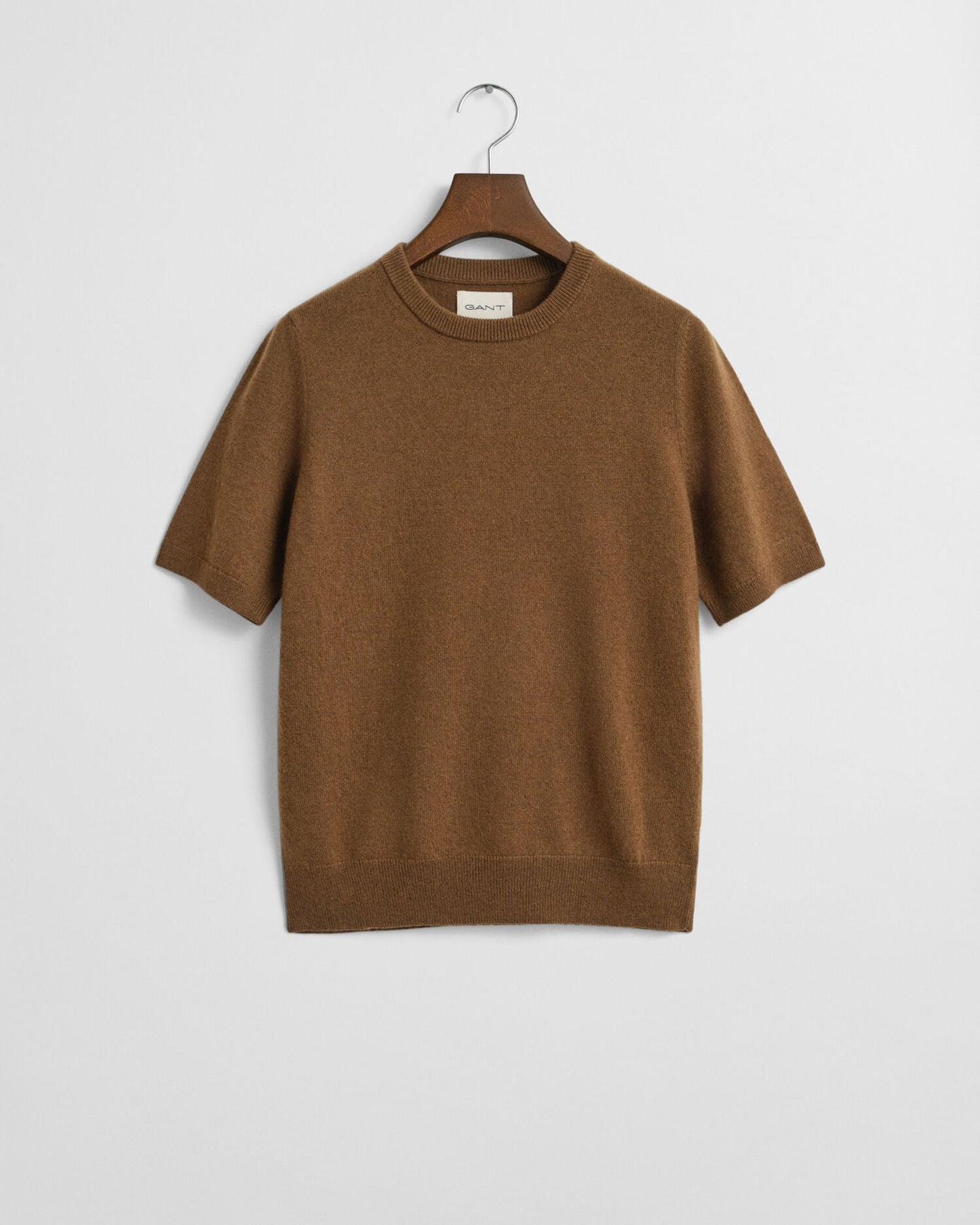 Pull ras-du-cou à manches courtes en lambswool superfin